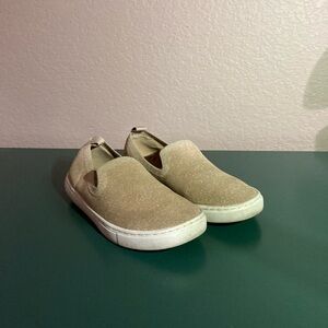 Lane Bryant Glitter Slip-On Sneakers in Champagne Gold